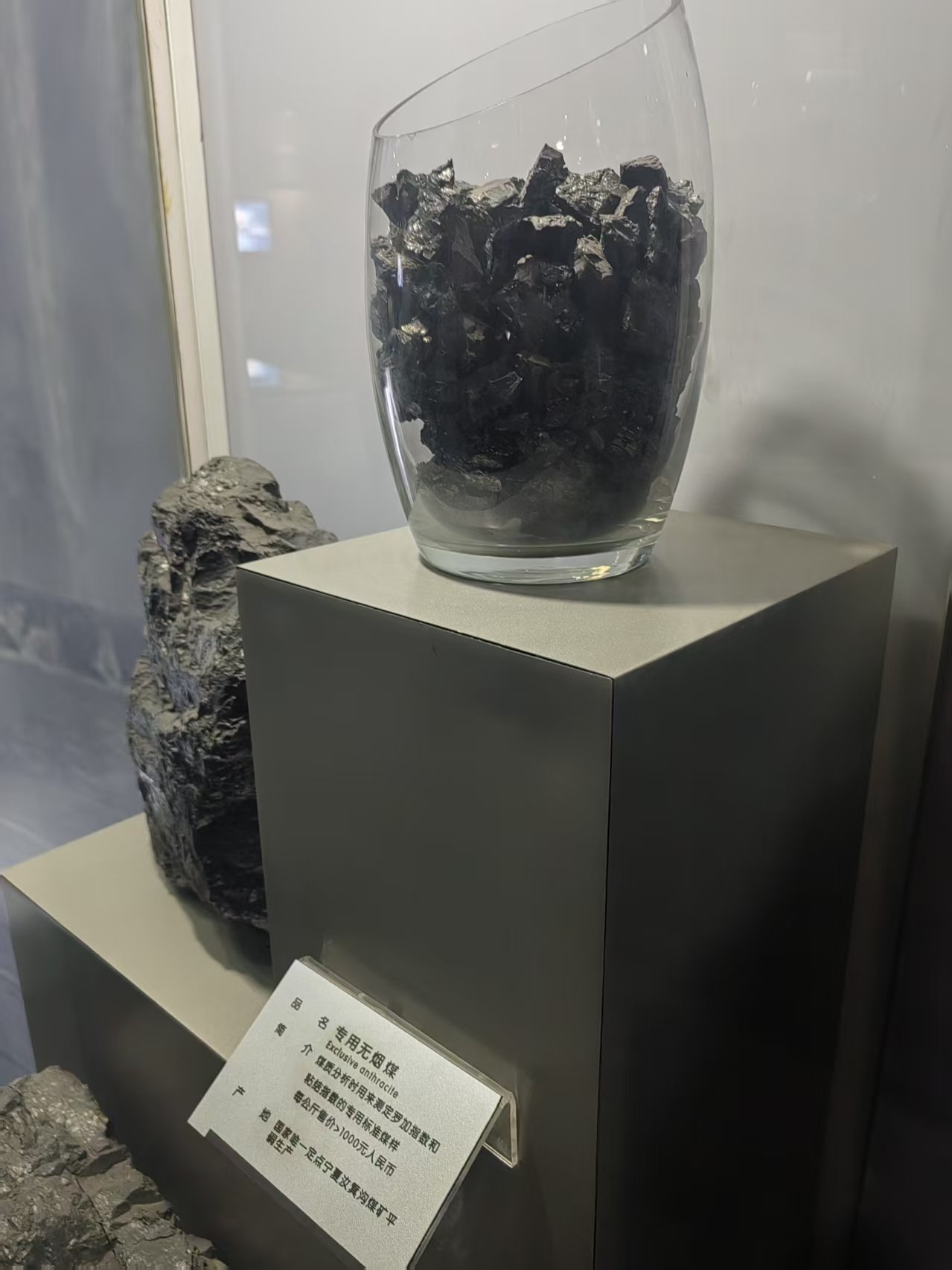 学员们在煤炭标本展台前认真聆听讲解